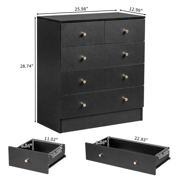 5-Drawer Storage Cabinet – Black