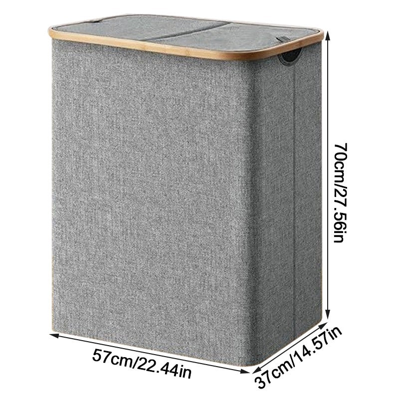 145L Foldable Laundry Hamper with 2 Compartments