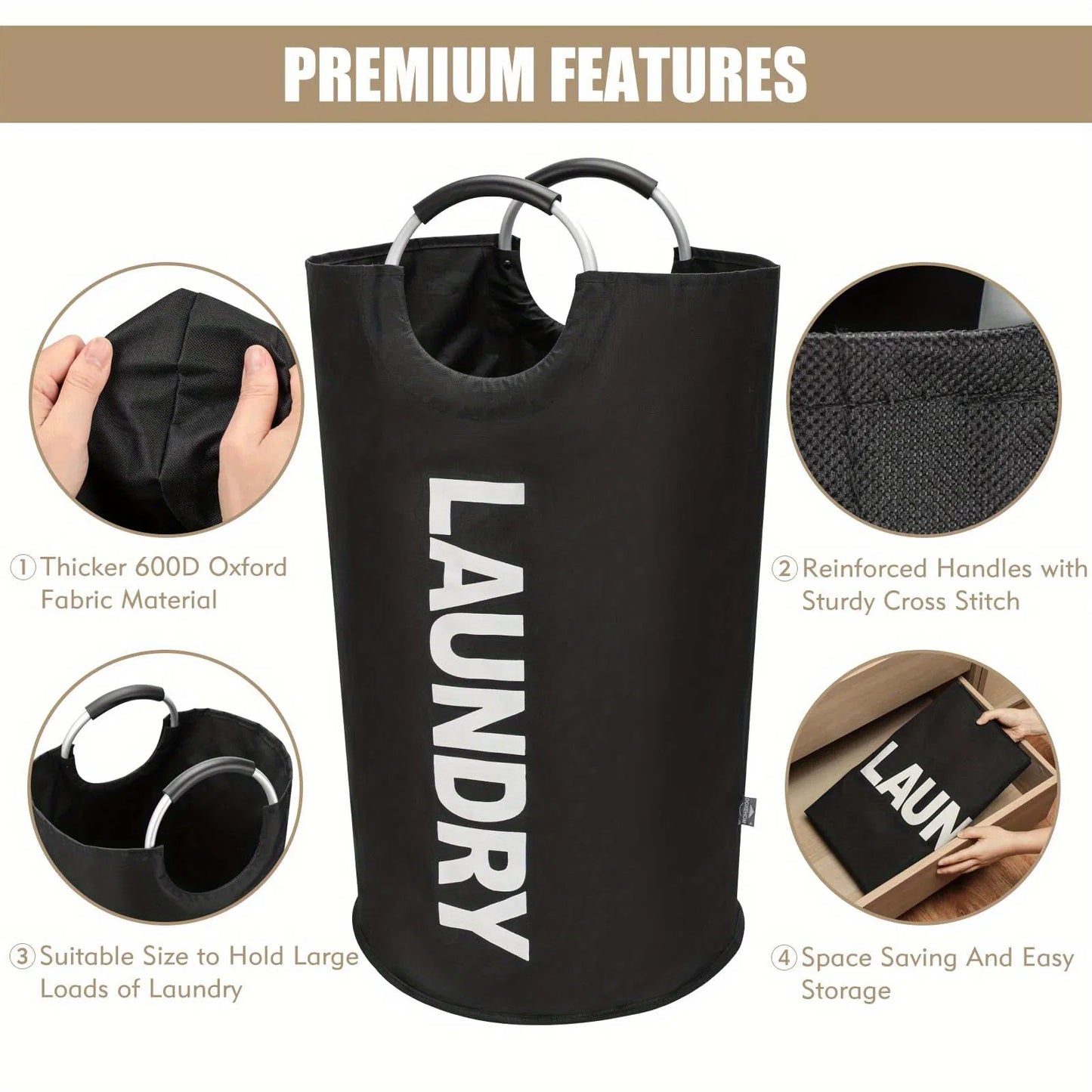 Waterproof Fabric Laundry & Storage Basket