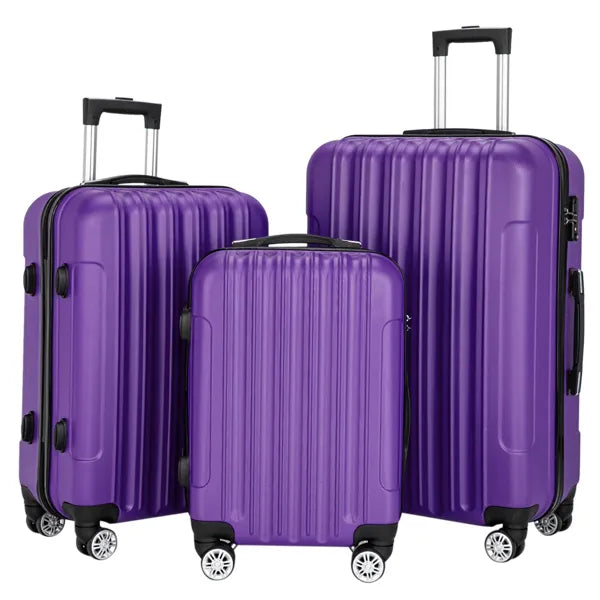 3-in-1 Hardshell Luggage Set – Purple