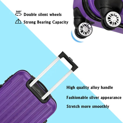 3-in-1 Hardshell Luggage Set – Purple