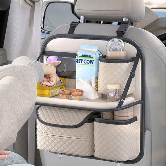 Leather Car Back Seat Organiser – Beige