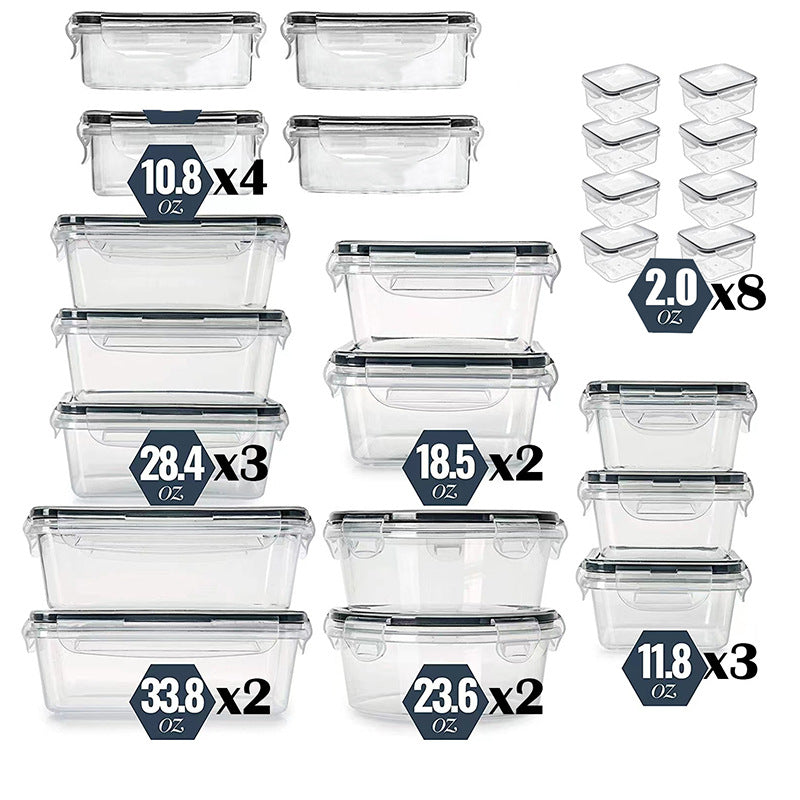 Clear Food Storage Containers with Lids – Set of 24