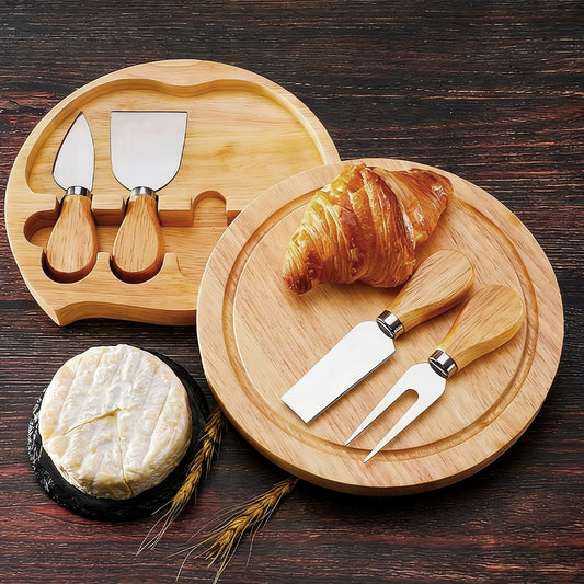 4-Piece Cheese Knife Set in Wooden Box