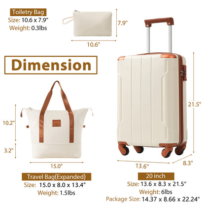 3-Piece Hardshell Carry-On Luggage Set