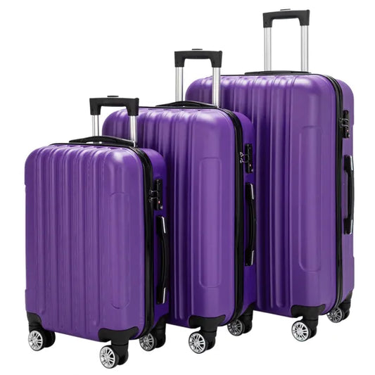 3-in-1 Hardshell Luggage Set – Purple