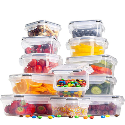 Clear Food Storage Containers with Lids – Set of 24