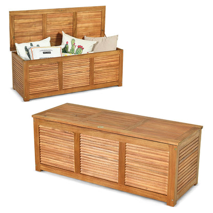 NNECW Wood Storage Box with Large Storage Space for Patio & Backyard