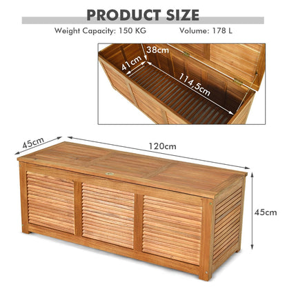 NNECW Wood Storage Box with Large Storage Space for Patio & Backyard