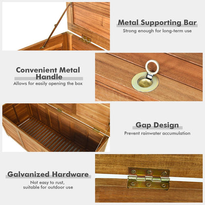 NNECW Wood Storage Box with Large Storage Space for Patio & Backyard
