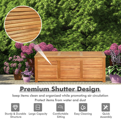 NNECW Wood Storage Box with Large Storage Space for Patio & Backyard