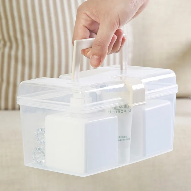 Plastic storage box desktop transparent storage box with portable  storage box car storage box toy storage box